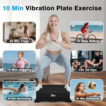 Vibration Plate Exercise Machine, 330LBS Capacity, 200 Adjustable Speeds for Lymphatic Drainage & Weight Loss