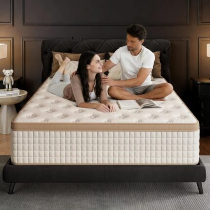 MOOA 12 Inch Queen Mattress - Mattress Hybrid Cooling Gel Memory Foam & Pocket Coils,Medium Firm Mattress in a Box