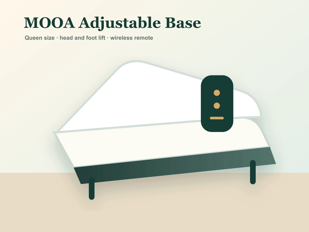 MOOA queen adjustable bed frame setup